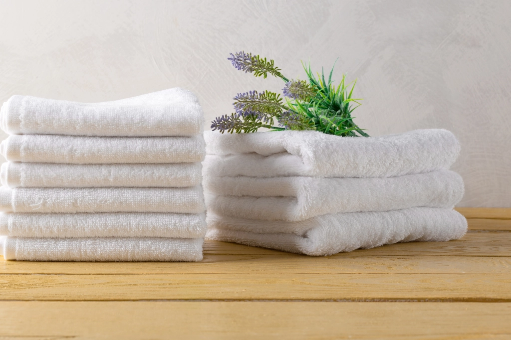 5-star vacation rental bed and bath linens including guest towels, hand towels, washcloths, bed sheets, kitchen linens, and beach towels from Destin Housekeeping Services.